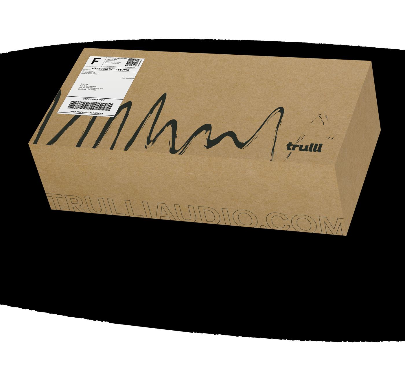Jam5 retail packaging — gold speaker in an open kraft box.
